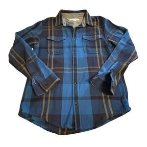 Outerknown Blanket Shirt Mens Medium Blue Plaid Organic Cotton M